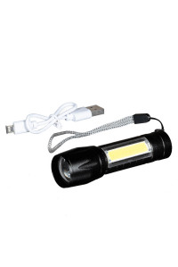 Ліхтарик тактичний з USB зарядкою, у боксі (чорний)