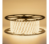 Світлодіодна стрічка 220В біла тепла 120led/m smd2835 12W/m IP65, 1м