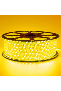 Світлодіодна стрічка 220В жовта 120led/m smd2835 12W/m IP65, 1м