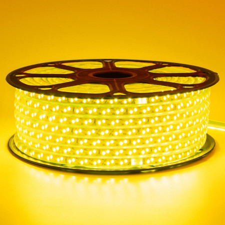 Світлодіодна стрічка 220В жовта 120led/m smd2835 12W/m IP65, 1м