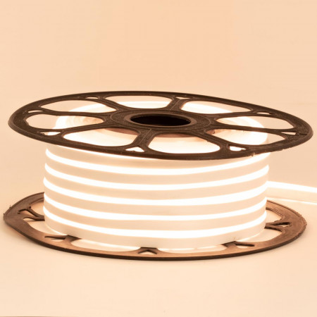 Світлодіодний неон 12В білий теплий 8*16mm 120led/m smd2835 6W/m ПВХ IP65, 1м