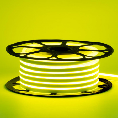 Світлодіодний неон 220В жовтий лимонний AVT-1 120led/m smd2835 7W/m IP65, 1м