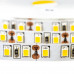 Світлодіодна стрічка 12В біла тепла 120led/m AVT-Prof IP20 smd2835, 1м