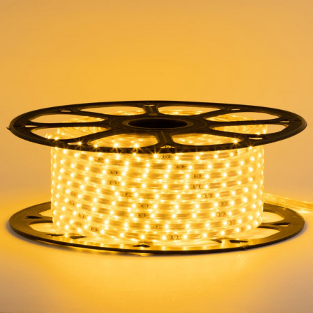 Світлодіодна стрічка жовта 220В 48led/m smd2835 6W/m IP65, 1м