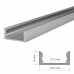 LED профіль ПФ-18 анодований накладний з розсіювачем (комплект) 2м