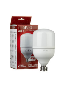 Світлодіодна лампа SIVIO Е27 + Е40 Т120 40W 6000K